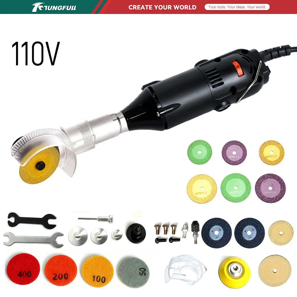 Electro Gadgets - TUNGFULL 110V Mini-Winkelschleifer, elektrische Poliermaschine, tragbares